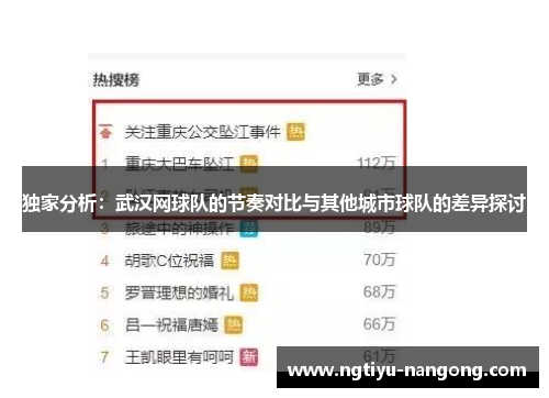 独家分析：武汉网球队的节奏对比与其他城市球队的差异探讨